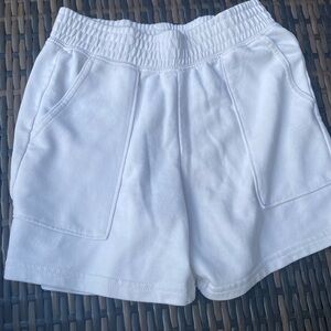 White sweat shorts, super comfy and huge pockets!!